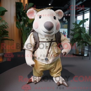 Beige Tapir-mascottekostuum...