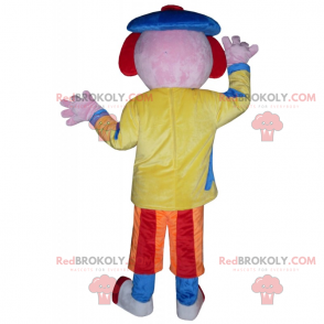 Circuskaraktermascotte - Clown met baret - Redbrokoly.com