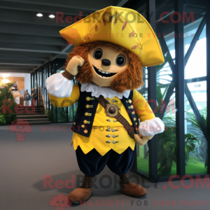 Gul Pirat maskot kostume...