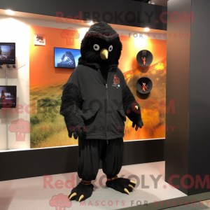 Zwarte uil mascottekostuum...