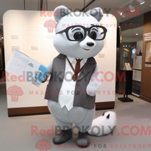 Grå hermelin maskot kostume...