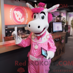 Pink Cow-maskotdraktfigur...
