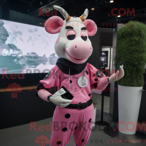 Pink Cow mascot costume...