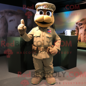 Tan Soldier-mascottekostuum...
