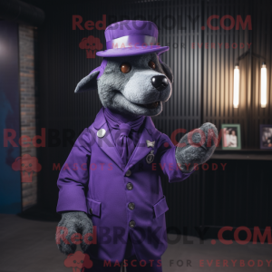 Purple Dog mascot costume...