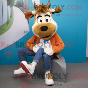 Jersey Cow maskot kostume...