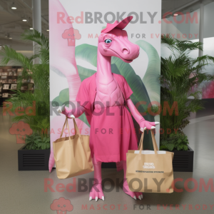 Pink Parasaurolophus maskot...