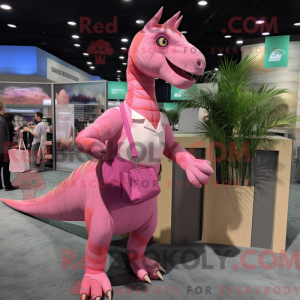 Pink Parasaurolophus maskot...