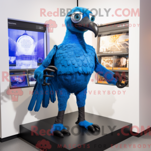 Blue Vulture maskot kostume...