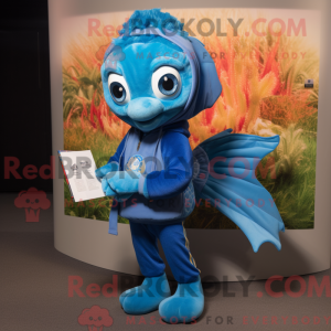 Blue Betta Fish mascot...
