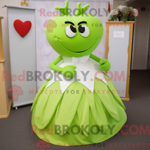 Lime Green Heart mascotte...