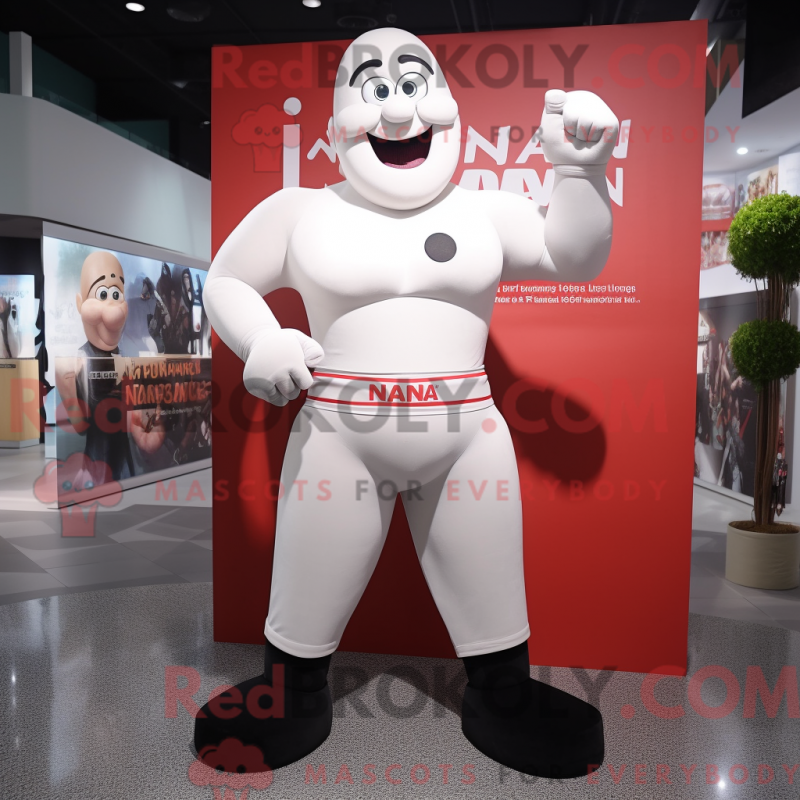 Fantasia de mascote bife com calça de ioga e abotoaduras - Mascotes de bife - REBROKO_301480 - RedBrokoly.com