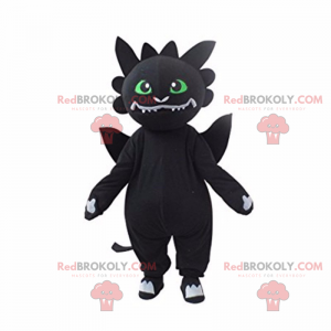 Maskot kresba postavy anime - černá kočka - Redbrokoly.com