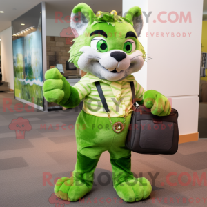 Lime Green Bobcat mascot...