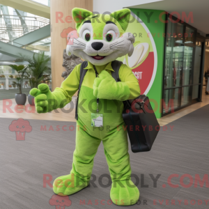 Lime Green Bobcat mascot...