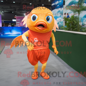 Orange Betta Fish maskot...