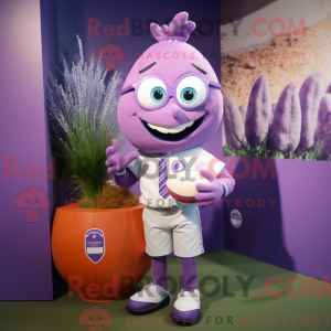 Lavendel Rugby Ball maskot...