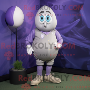 Lavender Rugby Ball mascot...