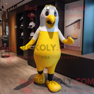 Gul Penguin maskot drakt...