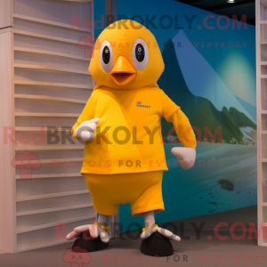 Gul Penguin maskot drakt...