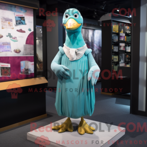 Teal Chicken Maskottchen...