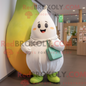 Maskottchenkostüm White Pear mit Playsuit und Clutch - Birnen-Maskottchen - REBROKO_301630 - RedBrokoly.com