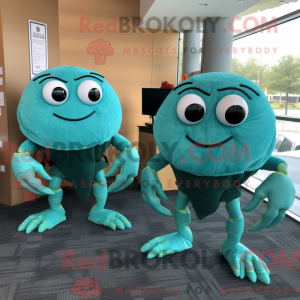 Teal Crab Cakes Maskottchen...