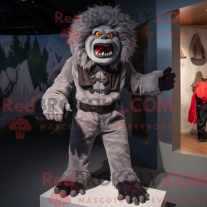 Grå vampyr maskot kostume...