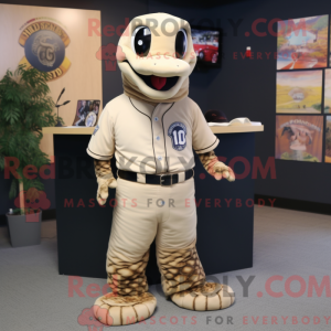 Beige Anaconda maskot...
