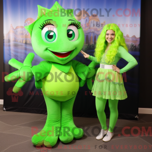 Lime Green Mermaid mascot...
