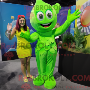 Lime Green Mermaid mascot...