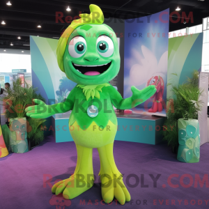 Lime Green Mermaid mascot...
