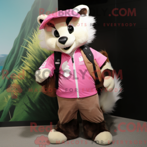 Rosa Skunk-maskotdraktfigur...