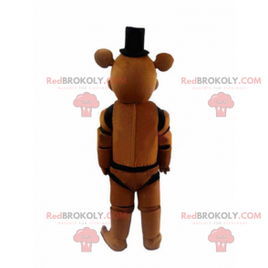 Mascot karakter tegning anime - Bjørn med hat - Redbrokoly.com