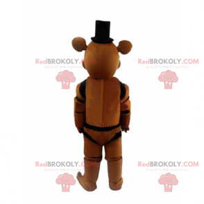 Mascot karaktertegning anime - Bjørn med hatt - Redbrokoly.com