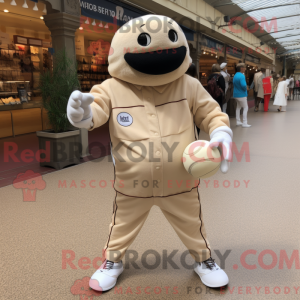 Cream Petanque Ball maskot...