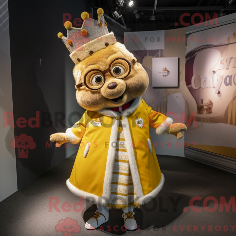 Fantasia de mascote de rainha com parca e alfinetes de gravata - Rainha Mascotes - REBROKO_301735 - RedBrokoly.com