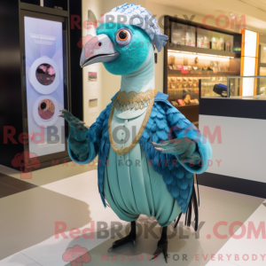 Cyan Guinea Fowl maskot...