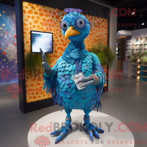 Cyan Guinea Fowl maskot...