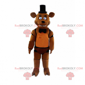 Mascot karakter tegning anime - Bjørn med hat - Redbrokoly.com
