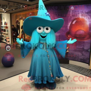 Turkis Witch S Hat maskot...