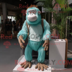 Cyan orangutang maskotka...