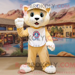 Cream Mountain Lion maskot...