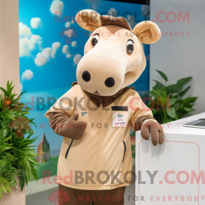 Tan Tapir mascottekostuum...