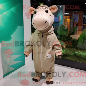 Tan Tapir maskot kostume...