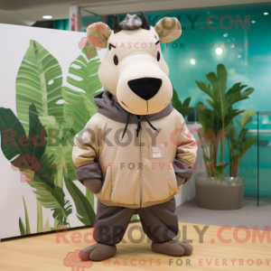 Tan Tapir maskotdraktfigur...