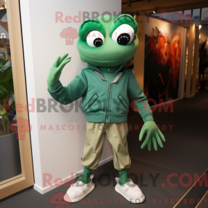 Groene krab mascottekostuum...