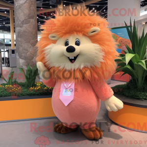 Peach Porcupine Maskottchen...