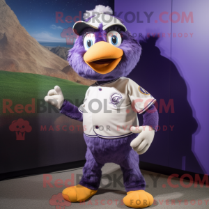 Paars Duif mascottekostuum...