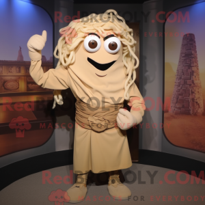 Beige Spaghetti maskot...